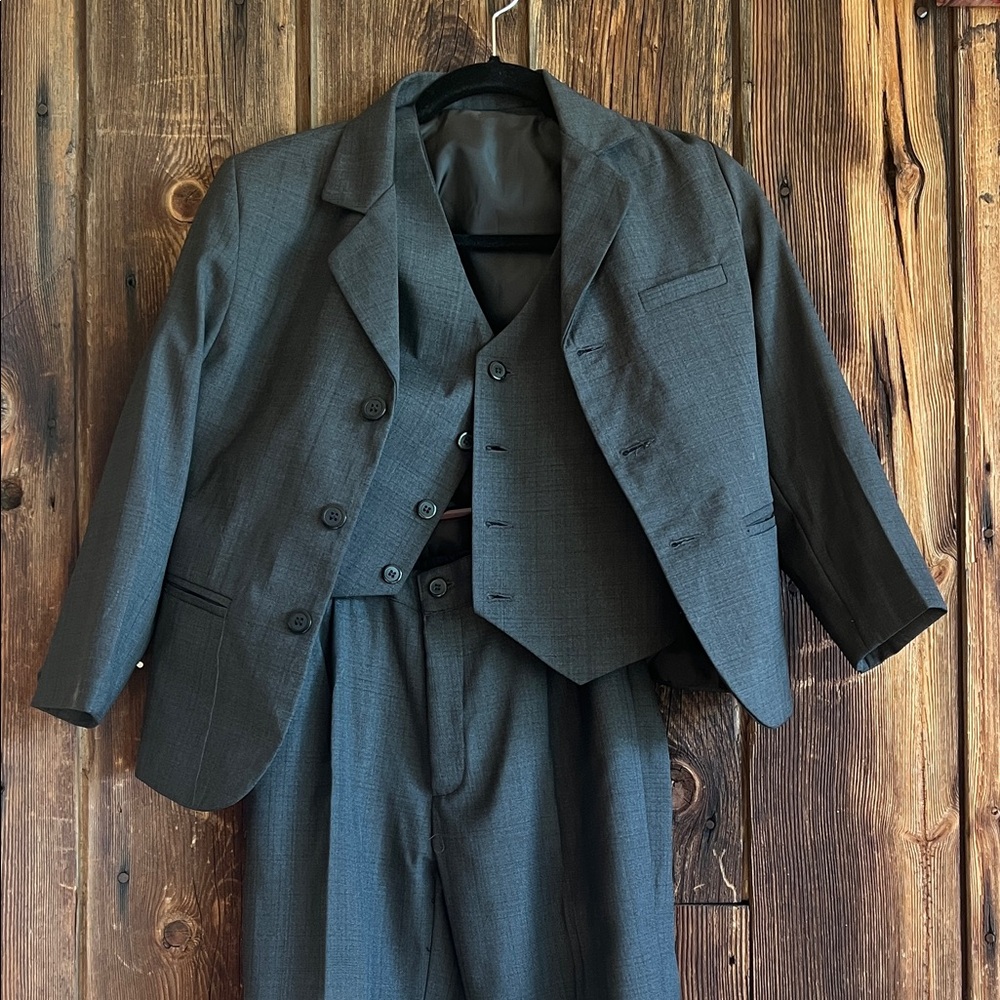 Source Unknown Charcoal Kids Blazer Set